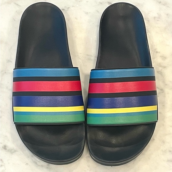 Paul Smith NWOT Signature Striped Slides, multicolor, sz 43-44 (US10- 10 1/2) - Picture 3 of 11
